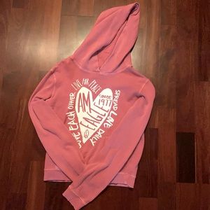Women’s XS hoodie pink with white heart